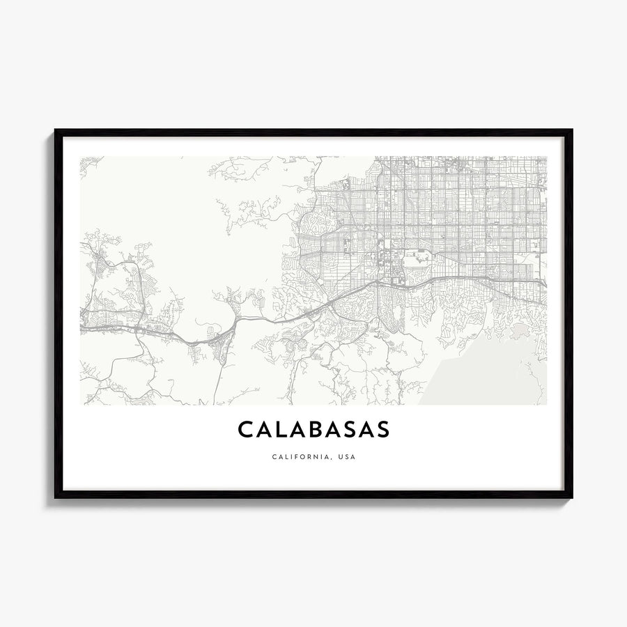 Calabasas Map Poster, framed poster mockup