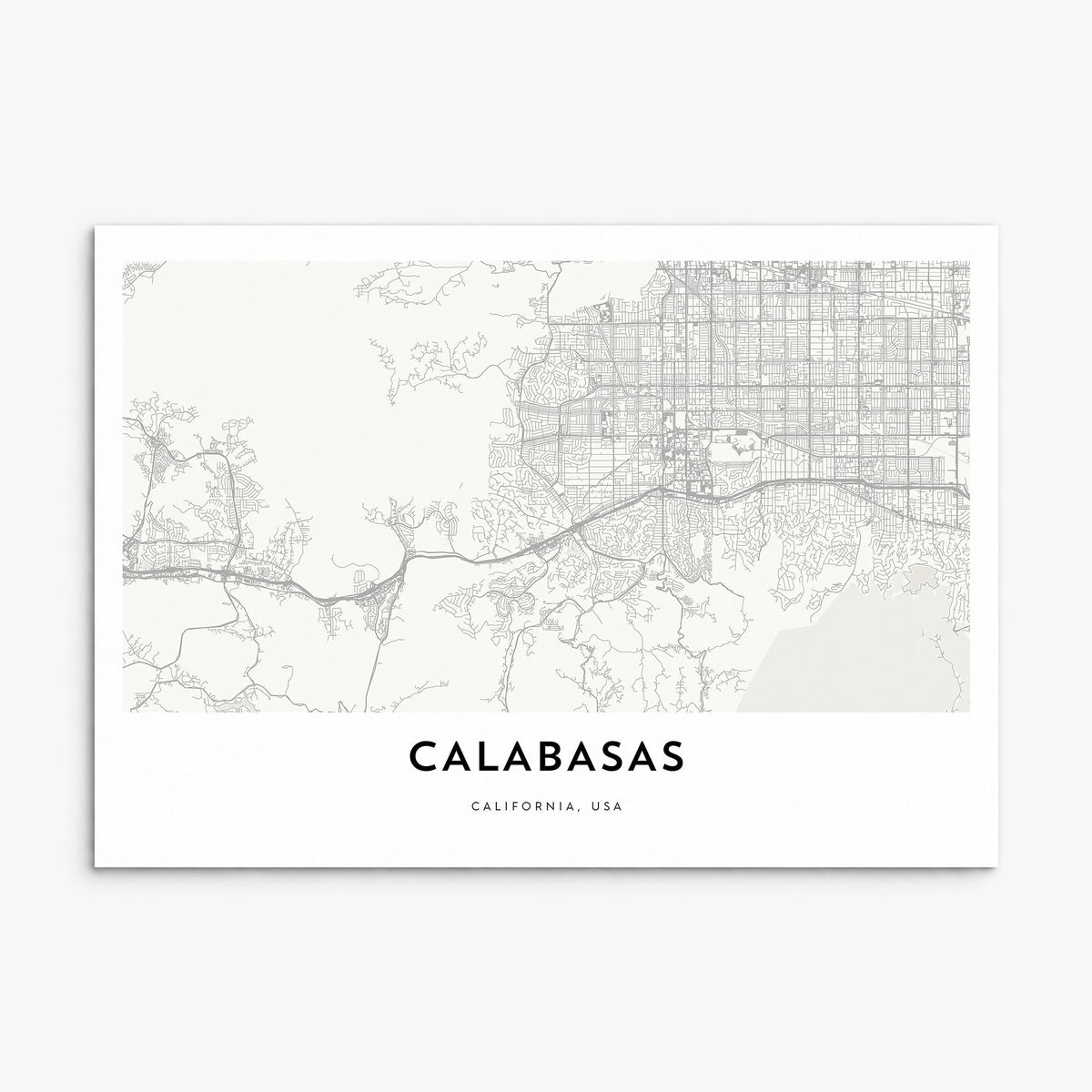Calabasas Map Poster, print only (unframed)