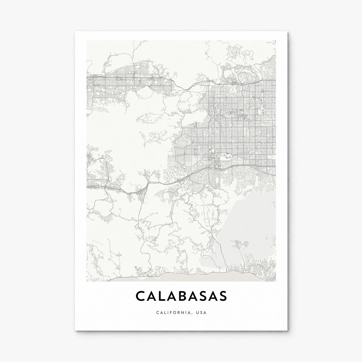 Calabasas Map Poster, print only (unframed)