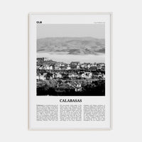 Calabasas Poster White Wood / 8x12 in Nbourhood Travel B&W Poster