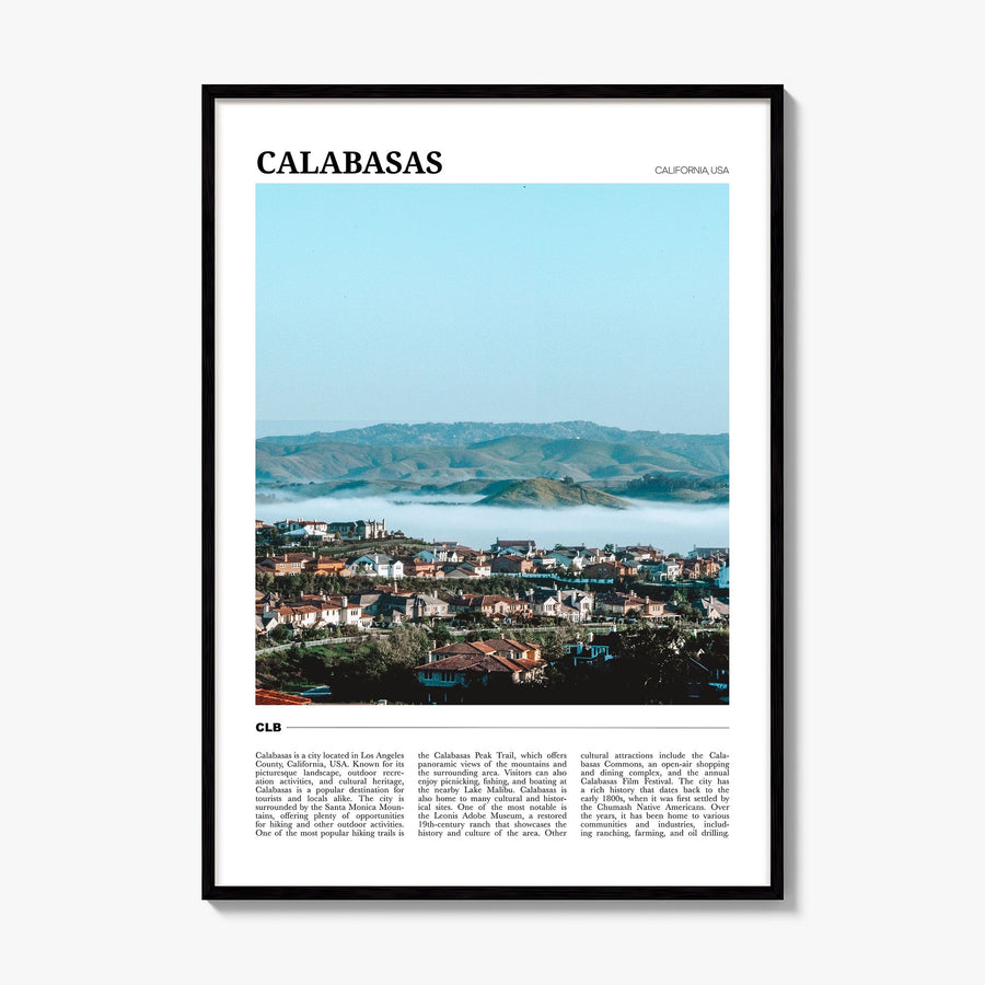 Calabasas Travel Poster, framed poster mockup