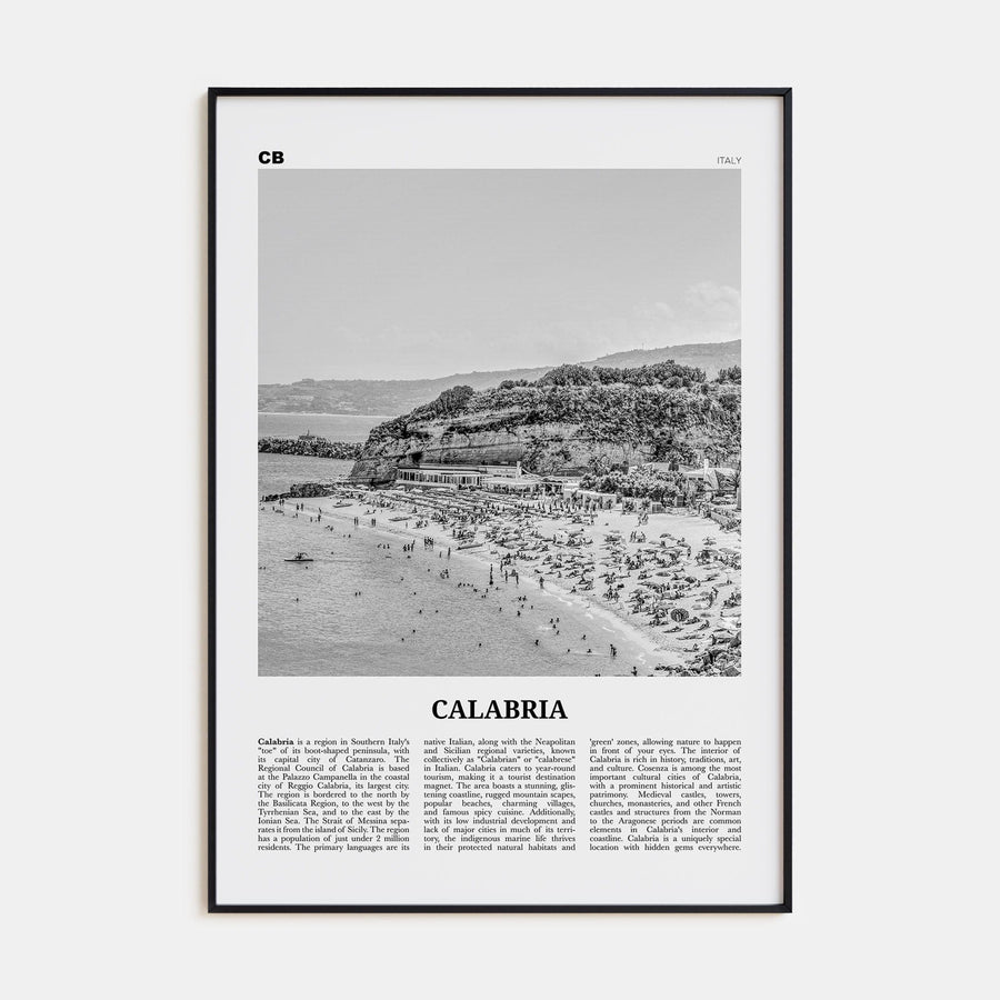 Calabria Poster None / 8x12 in Nbourhood Travel B&W Poster