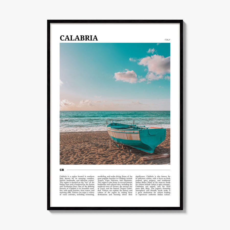 Calabria Travel No 1 Poster, framed poster mockup