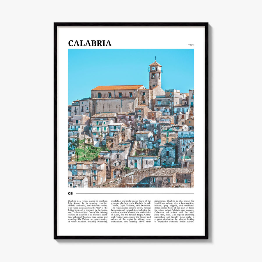 Calabria Travel No 2 Poster, framed poster mockup