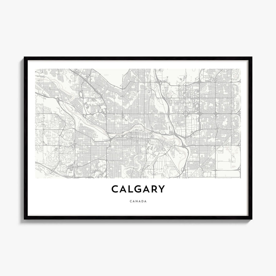 Calgary Map Poster, framed poster mockup