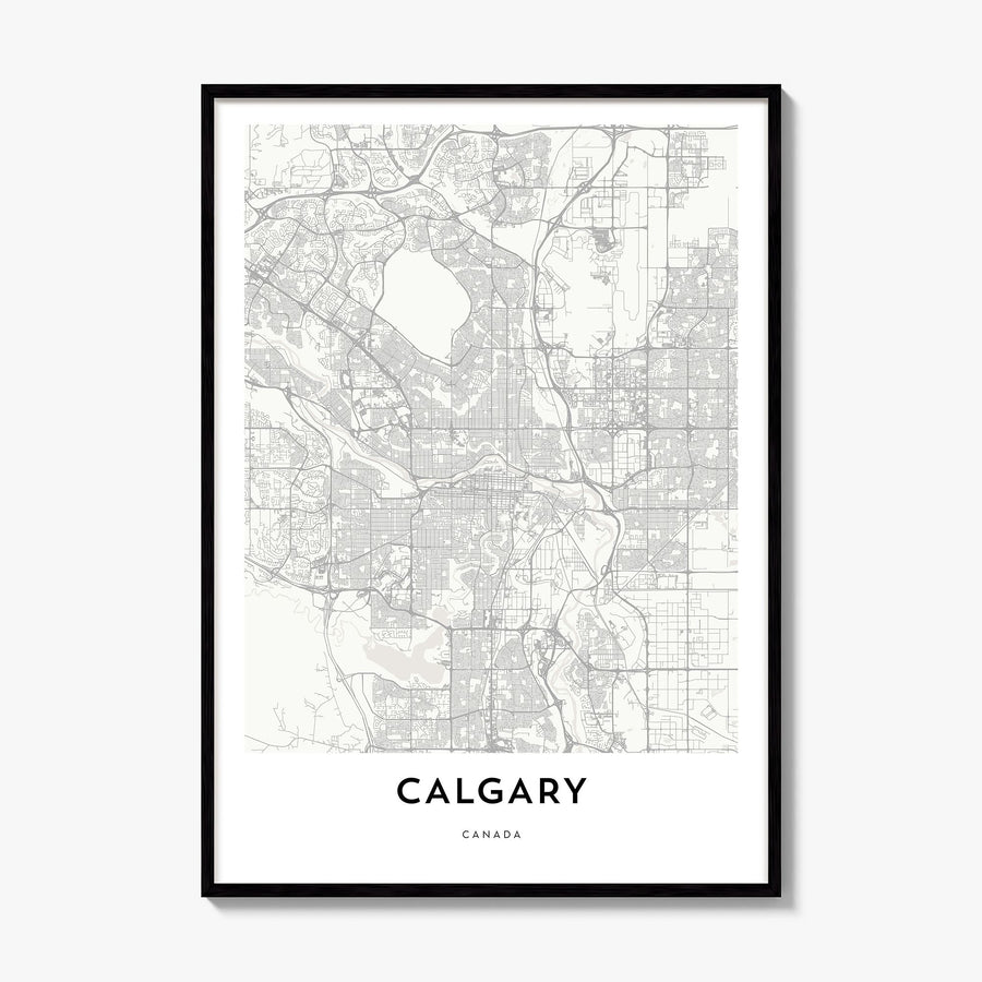 Calgary Map Poster, framed poster mockup