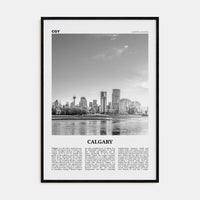 Calgary No 1 Poster Black Wood / 8x12 in Nbourhood Travel B&W Poster