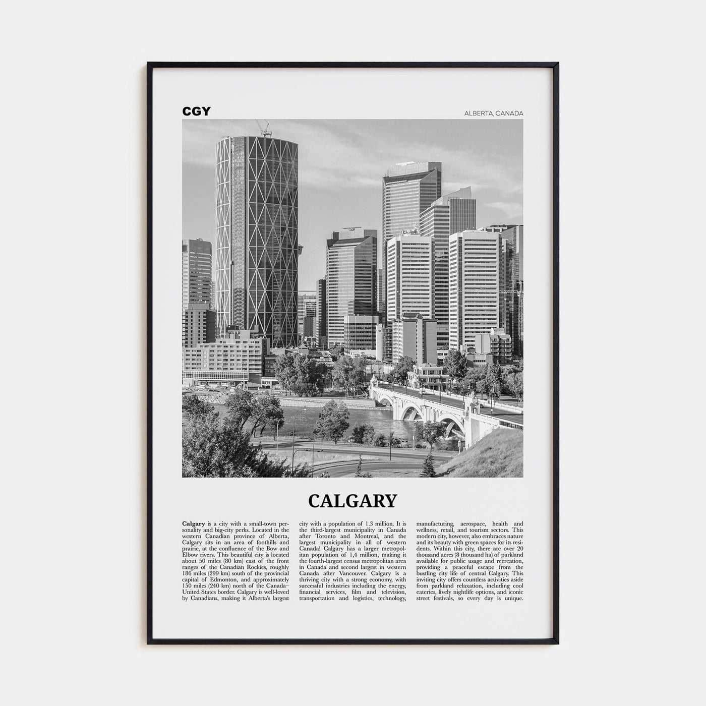 Calgary No 2 Poster None / 8x12 in Nbourhood Travel B&W Poster