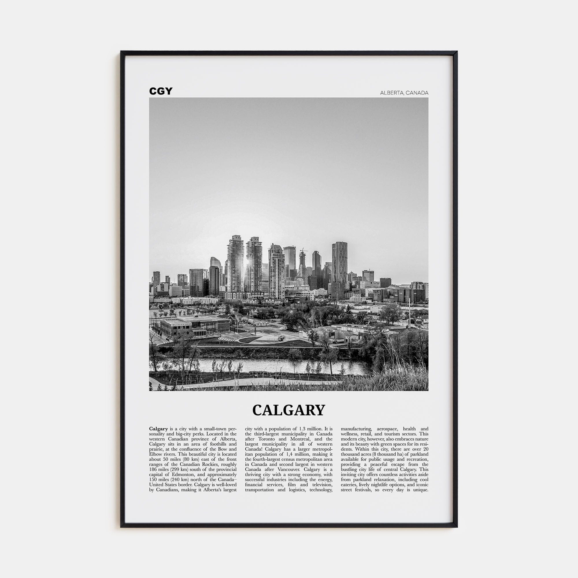 Calgary No 3 Poster None / 8x12 in Nbourhood Travel B&W Poster