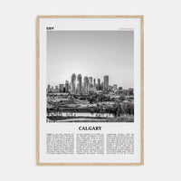 Calgary No 3 Poster Natural Wood / 8x12 in Nbourhood Travel B&W Poster