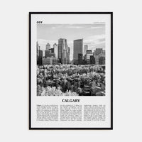 Calgary No 4 Poster Black Wood / 8x12 in Nbourhood Travel B&W Poster