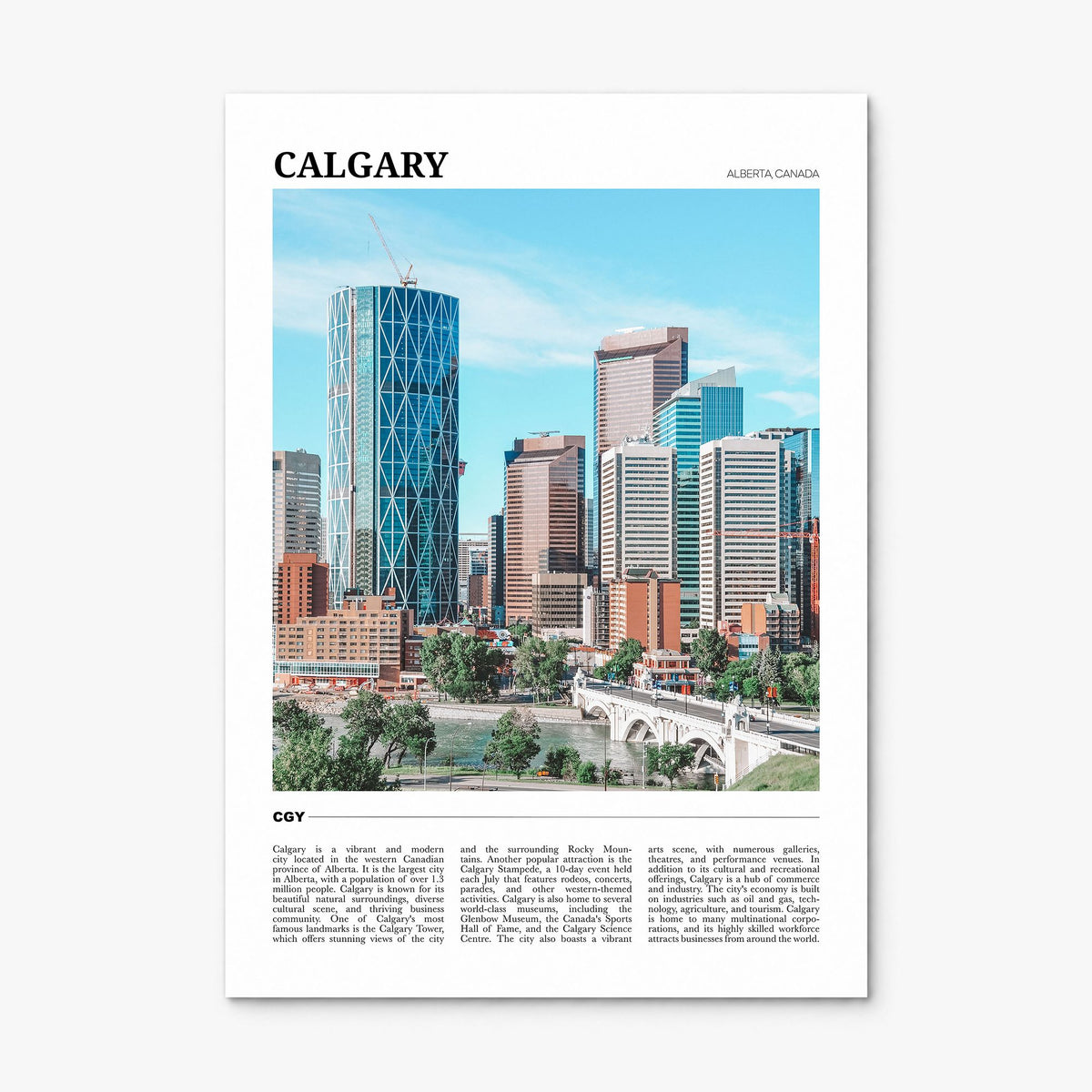 Calgary Travel Poster, print only (unframed)