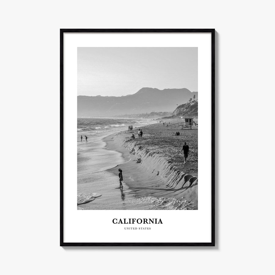 California no. 1 black & white classic poster of United States – vertical wall art, unframed print shown in interior mockup