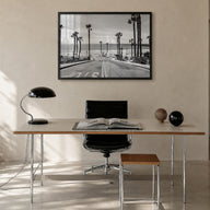California no. 1 black & white photo poster of United States – horizontal wall art in black wood frame, hanging on wall