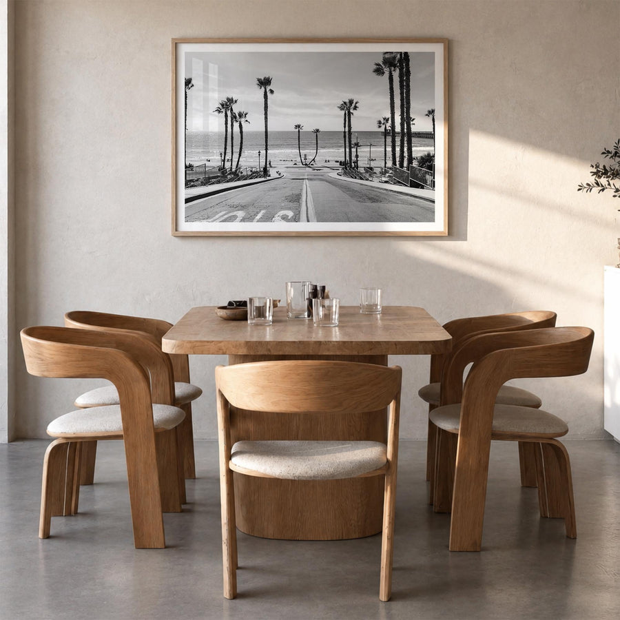 California no. 1 black & white photo poster of United States – horizontal wall art in natural wood frame with white border, h