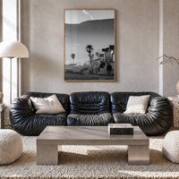 California no. 1 black & white photo poster of United States – vertical wall art in natural wood frame, hanging on wall