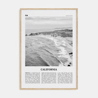 California No 1 Poster Natural Wood / 8x12 in Nbourhood Travel B&W Poster