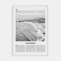 California No 1 Poster White Wood / 8x12 in Nbourhood Travel B&W Poster