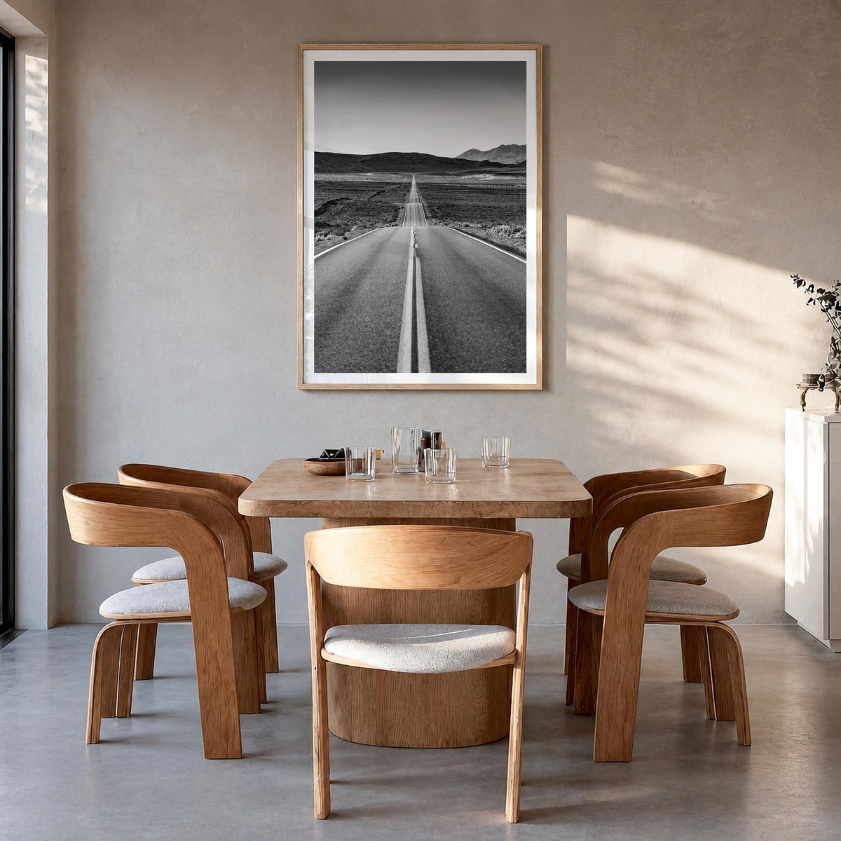California no. 3 black & white photo poster of United States – vertical wall art in natural wood frame with white border, han