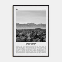 California No 4 Poster Black Wood / 8x12 in Nbourhood Travel B&W Poster