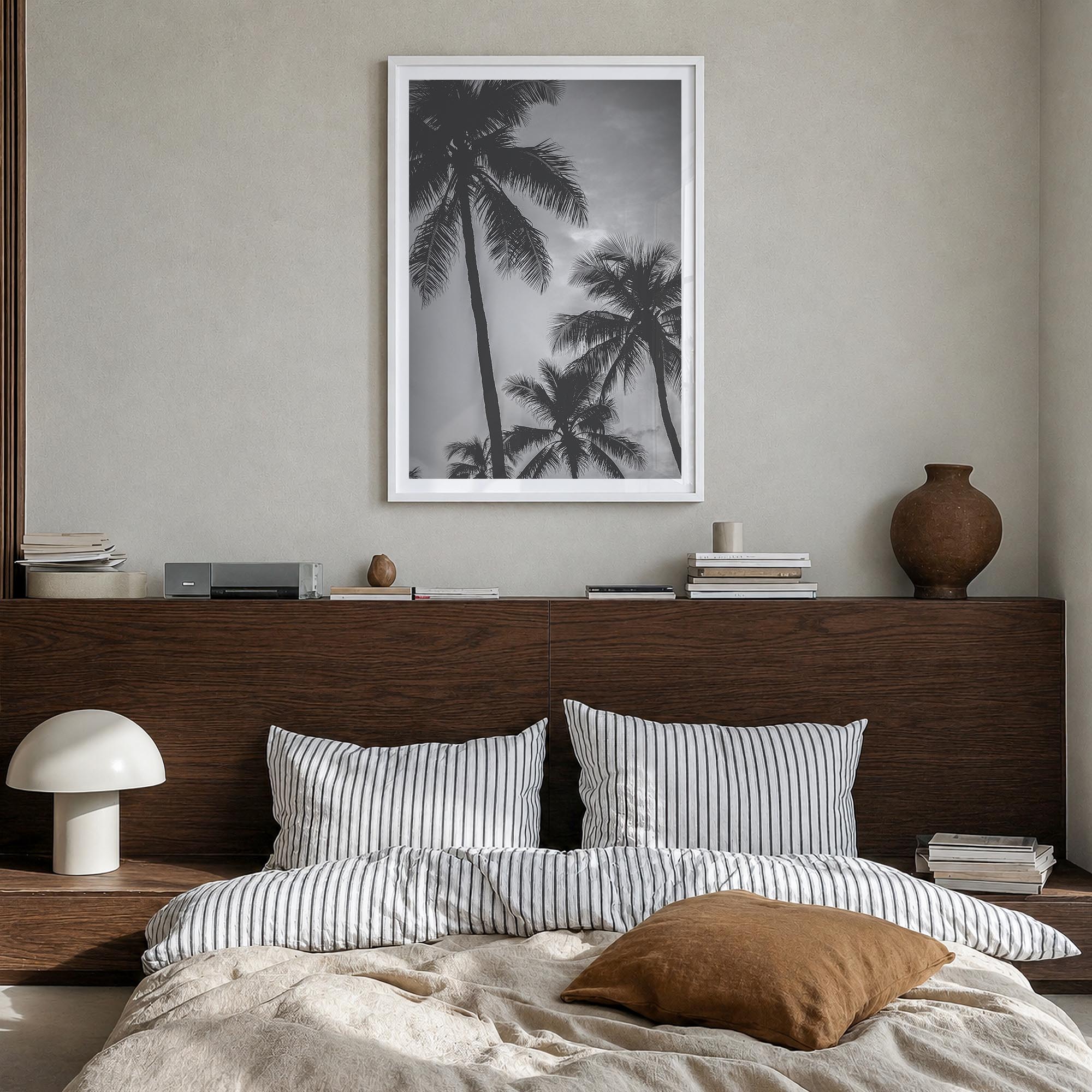 California no. 5 black & white photo poster of United States – vertical wall art in white wood frame with white border, hangi