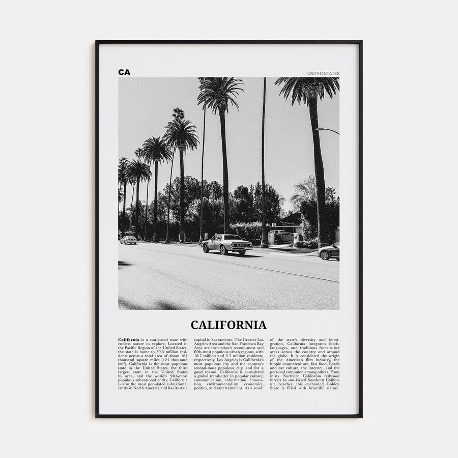 California No 6 Poster None / 8x12 in Nbourhood Travel B&W Poster