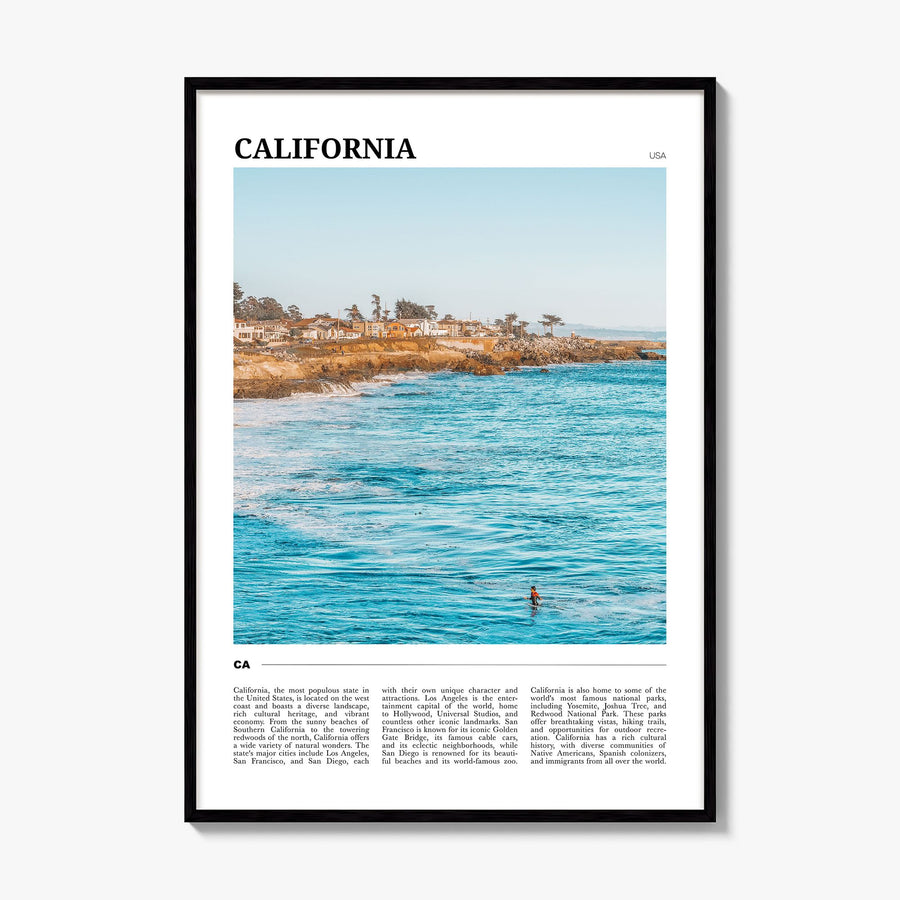 California Travel No 1 Poster, framed poster mockup