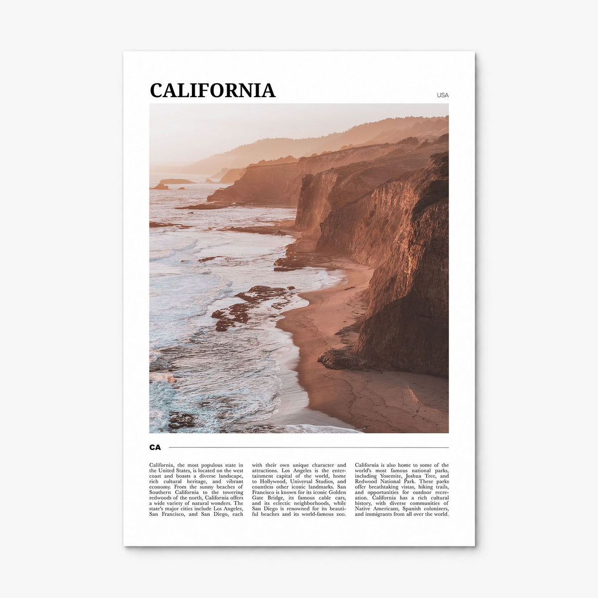 California Travel No 2 Poster, print only (unframed)