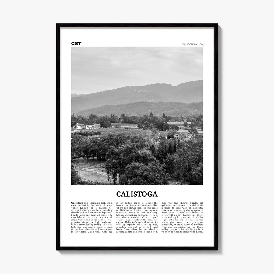 Calistoga Newspaper Poster, framed poster mockup