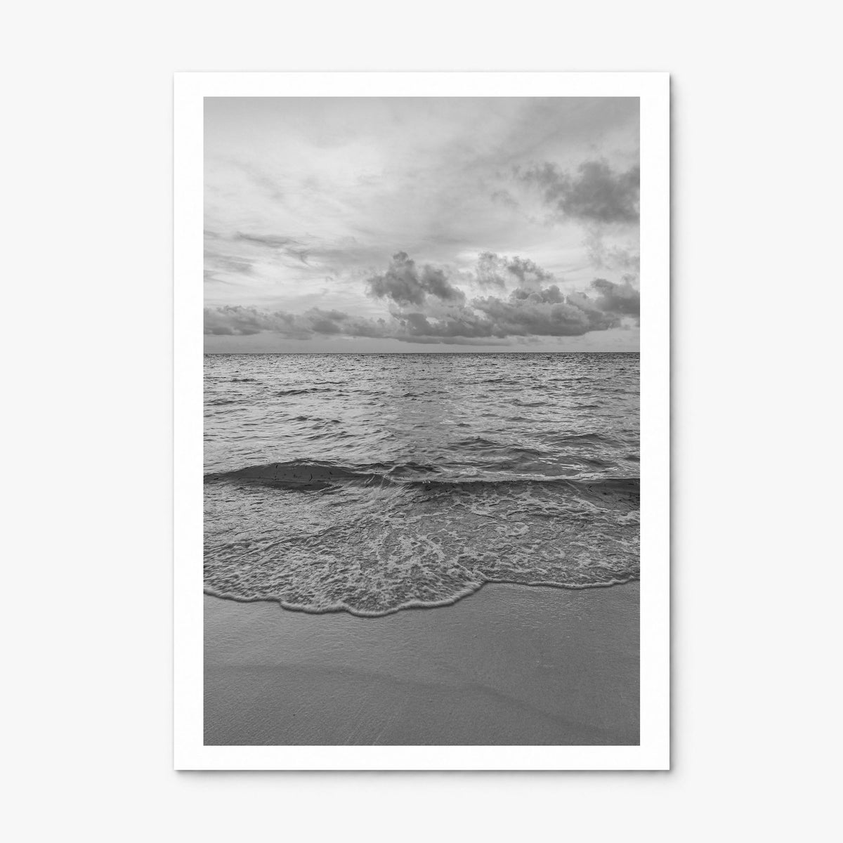 Calm Beach Photo Poster, print only (unframed), white border