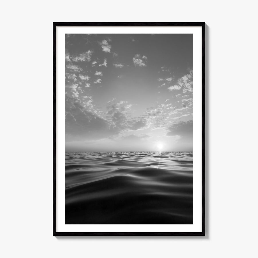 Calm Sunset Photo Poster, framed poster mockup, white border