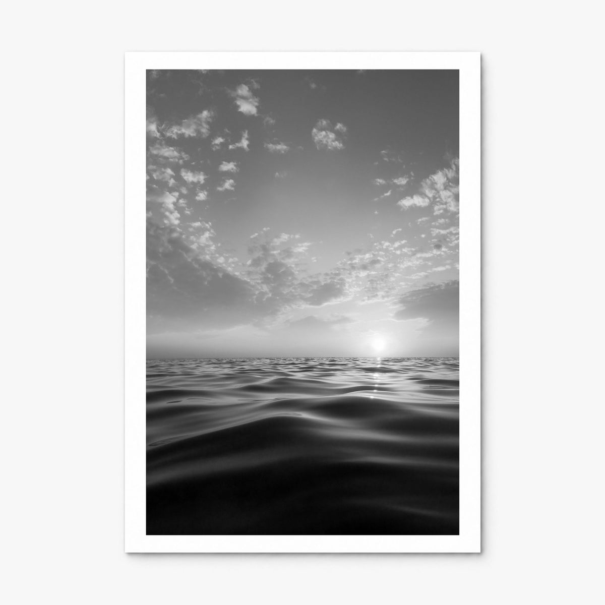 Calm Sunset Photo Poster, print only (unframed), white border