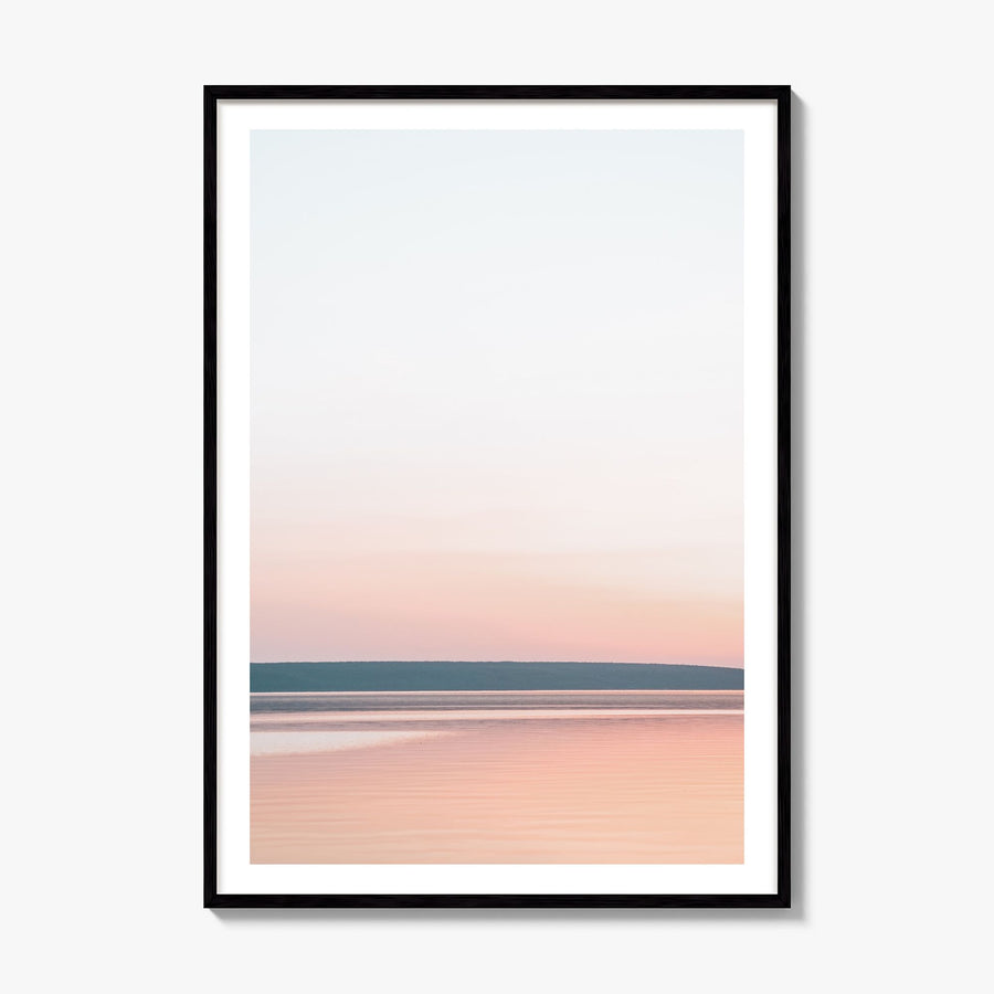 Calm Sunset Photo No 1 Poster, framed poster mockup, white border