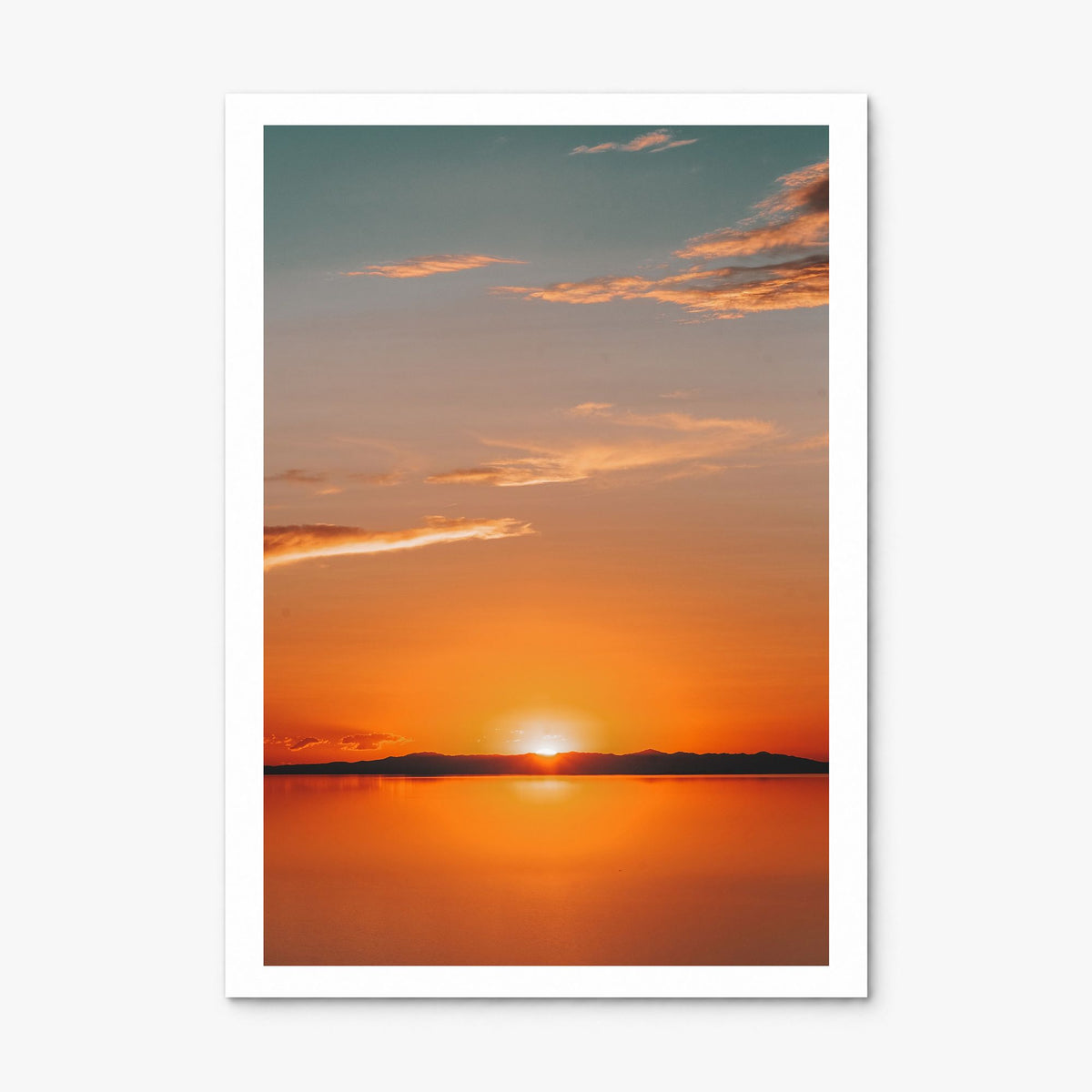 Calm Sunset Photo No 3 Poster, print only (unframed), white border