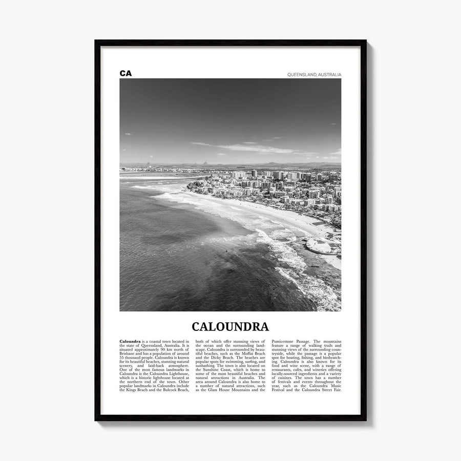 Caloundra Newspaper Poster, framed poster mockup