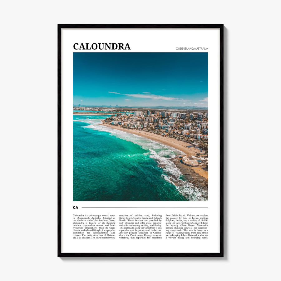 Caloundra Travel Poster, framed poster mockup