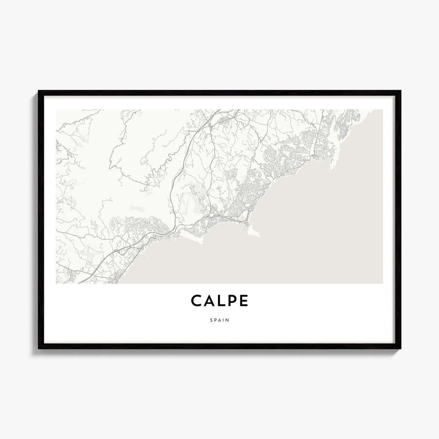 Calpe Map Poster, framed poster mockup