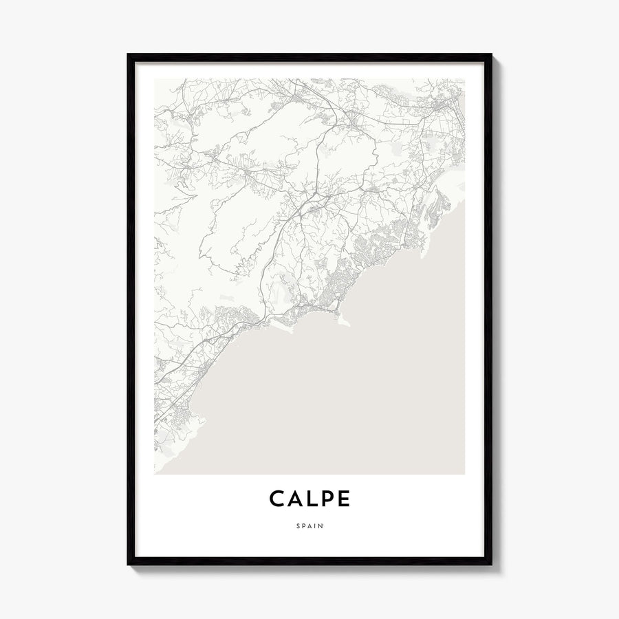 Calpe Map Poster, framed poster mockup