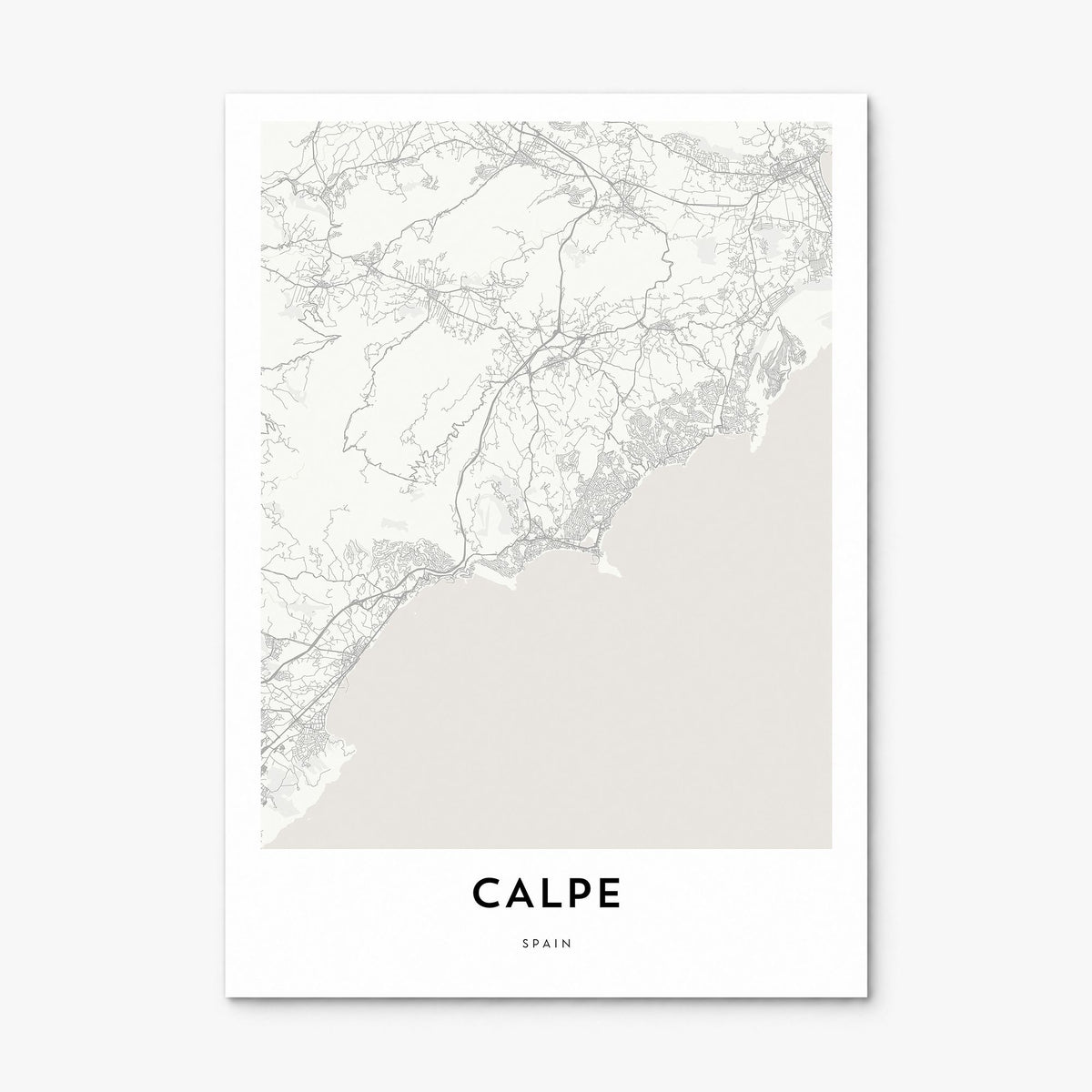 Calpe Map Poster, print only (unframed)