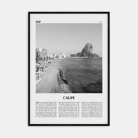 Calpe Poster Black Wood / 8x12 in Nbourhood Travel B&W Poster