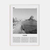 Calpe Poster White Wood / 8x12 in Nbourhood Travel B&W Poster