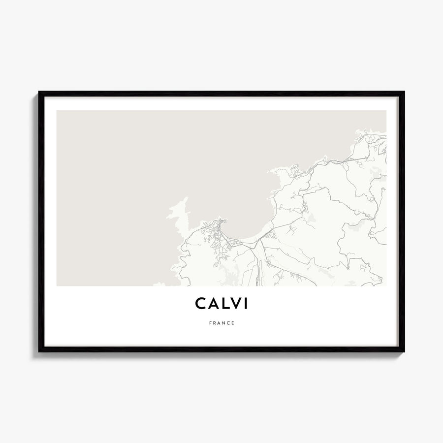 Calvi Map Poster, framed poster mockup
