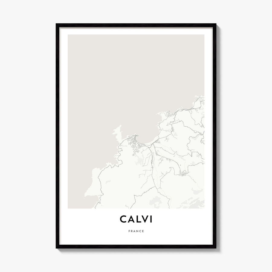 Calvi Map Poster, framed poster mockup