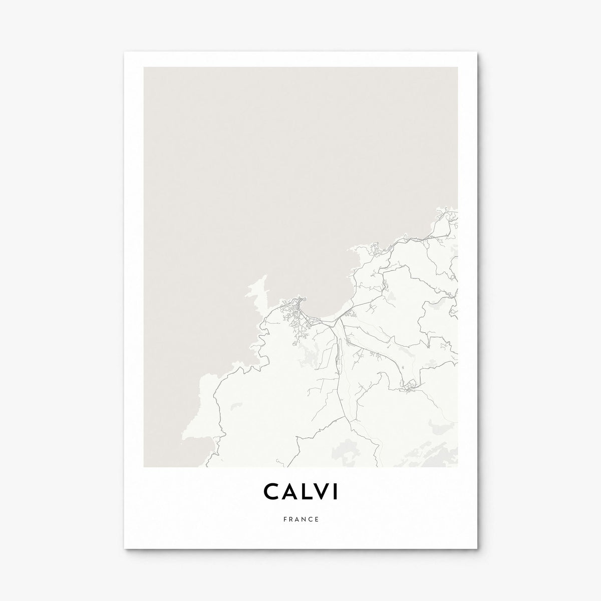 Calvi Map Poster, print only (unframed)