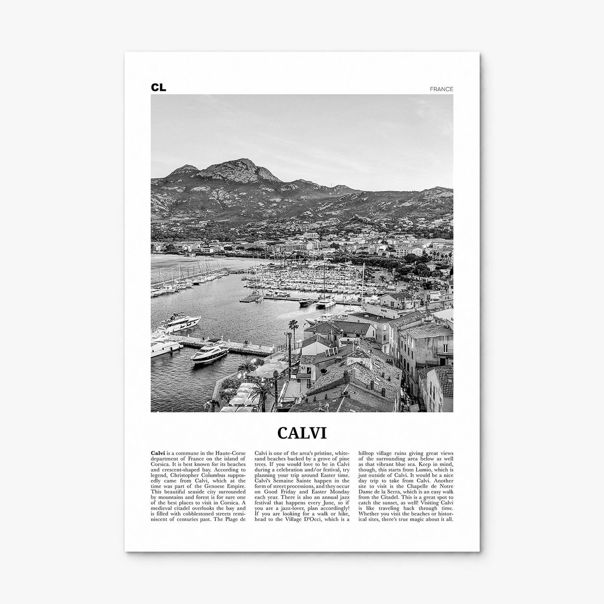 Calvi Newspaper Poster, print only (unframed)
