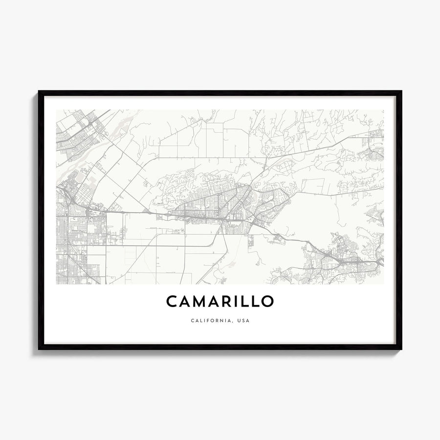Camarillo Map Poster, framed poster mockup
