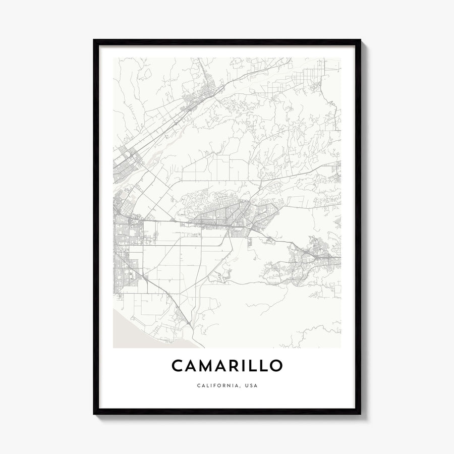 Camarillo Map Poster, framed poster mockup