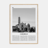 Camarillo Poster Natural Wood / 8x12 in Nbourhood Travel B&W Poster