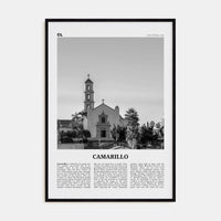 Camarillo Poster Black Wood / 8x12 in Nbourhood Travel B&W Poster