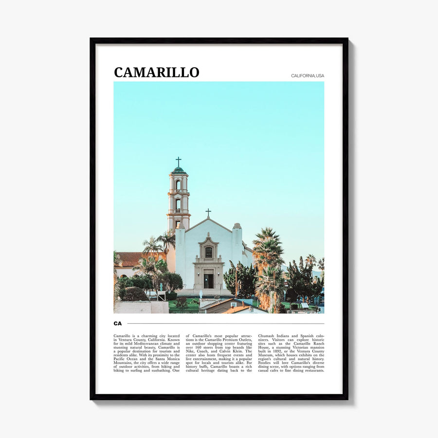Camarillo Travel Poster, framed poster mockup